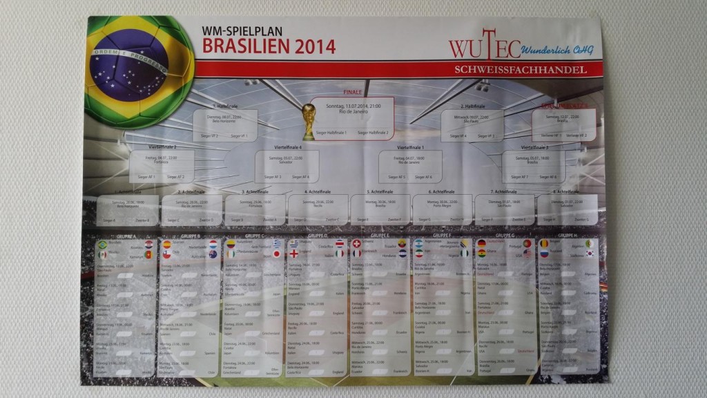WM 2014 in Brasilien | Spielplan Büro