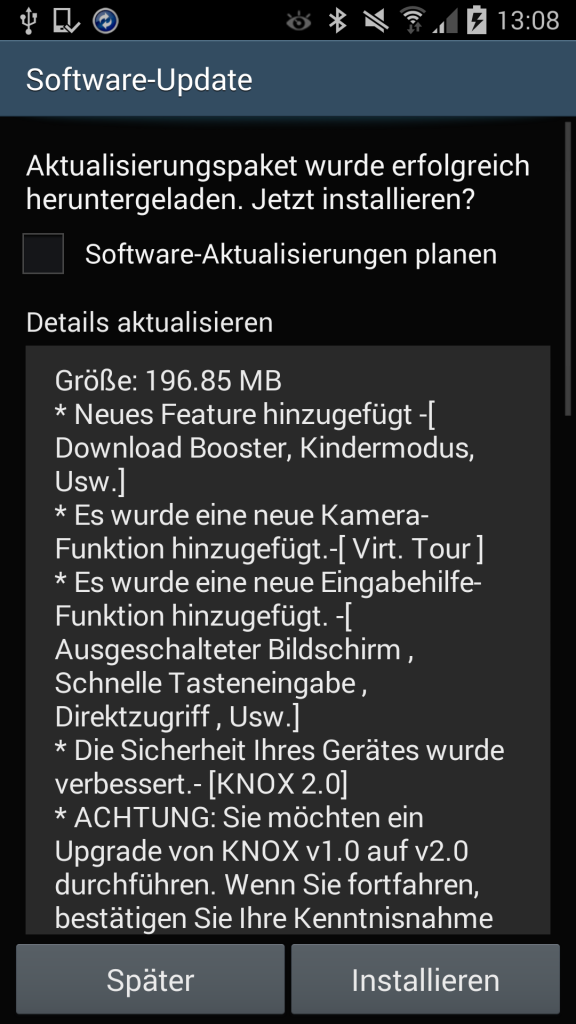 Samsung Galaxy Note 3 Update