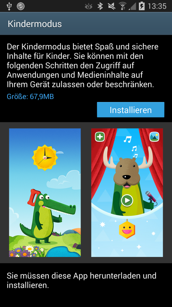 Samsung Galaxy Note 3 Update | Kindermodus
